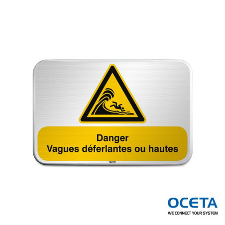 Panneau de sécurité ISO – Danger Vagues déferlantes ou hautes