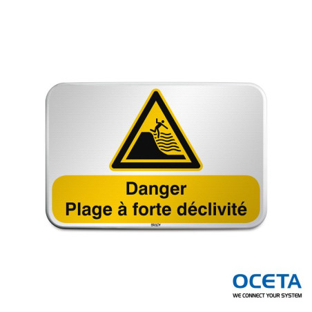 Panneau de sécurité ISO – Danger Plage à forte déclivité