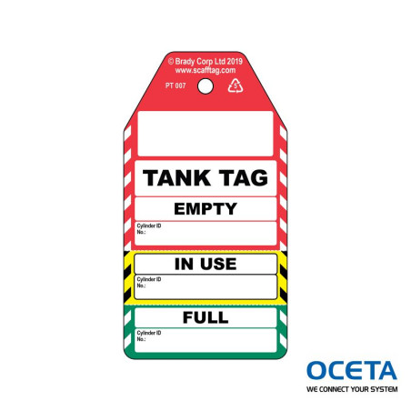 PROC-GB-PT 007-50 Tank Tag – Étiquette non adhésive en 3 parties