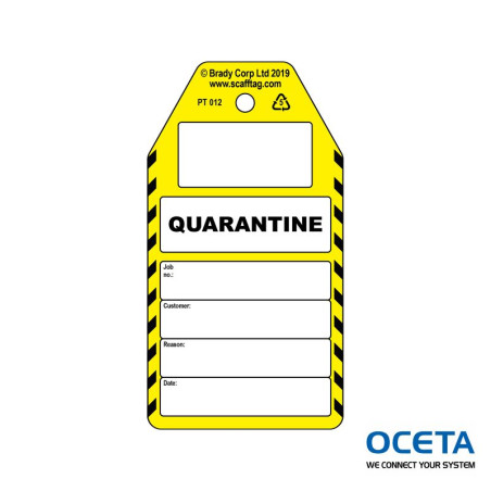 PROC-GB-PT 012-50 Étiquette non adhésive Quarantine