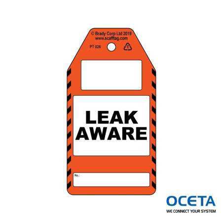 PROC-GB-PT 026-50 Étiquette non adhésive Leak Aware