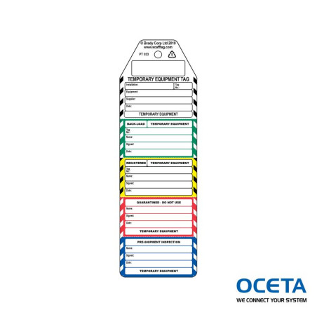 PROC-GB-PT 033-50  Étiquette non adhésive en 5 parties