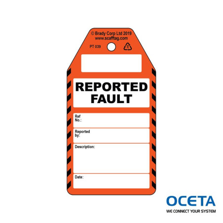 PROC-GB-PT 039-50 Étiquette non adhésive Reported Fault