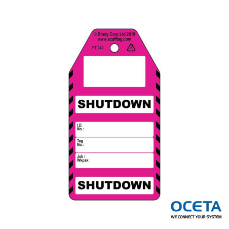 PROC-GB-PT 040-50 Étiquette non adhésive Shutdown