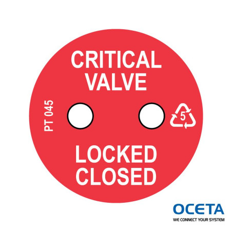 PROC-GB-PT 045-50 Étiquette non adhésive Critical Valve Locked CLOSED