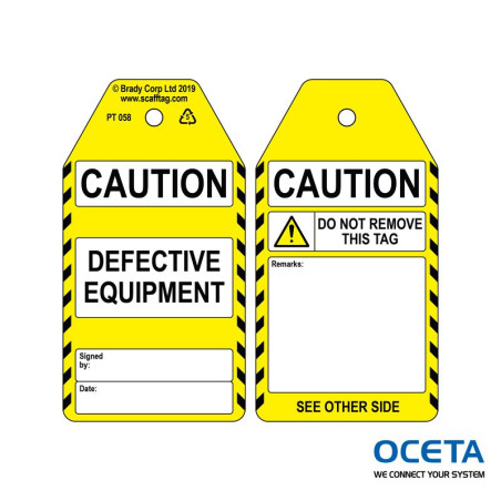 PROC-GB-PT 058-50 Étiquette non adhésive Defective Equipment