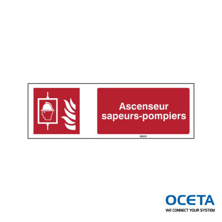 F/F017/FR784/PE-150X50-1 Panneau sécurité ISO Ascenseur pompiers