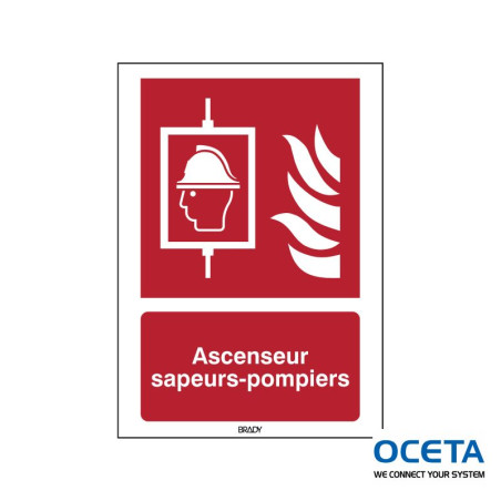 F/F017/FR784/PE-210X297-1 Panneau sécurité ISO Ascenseur pompiers