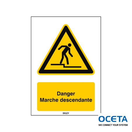 Panneau de sécurité ISO - Danger Marche descendante