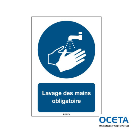 M/M011/FR647/REP-210X297-1 Panneau sécurité ISO Lavage obligatoire