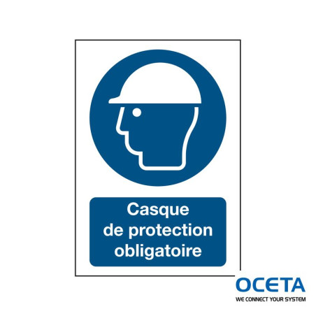 M/M014/FR650/REP-210X297-1 Panneau sécurité ISO Casque obligatoire