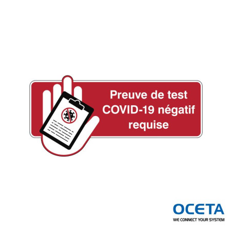 PROOFCOVIDTEST-150X50-B-7541-FR Preuve test COVID-19 négatif requise