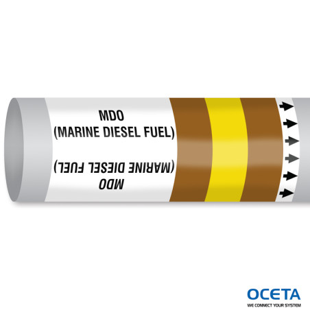 MPM-FUEL-600MMX30M-BR/YL/BR-ROLL Marqueur tuyauterie OMI ISO14726