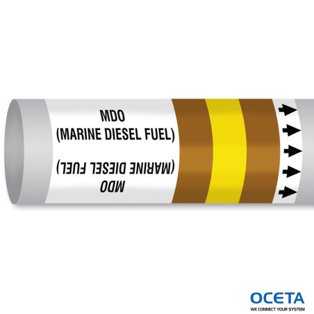 MPM-FUEL-400MMX30M-BR/YL/BR-ROLL Marqueur tuyauterie OMI ISO14726