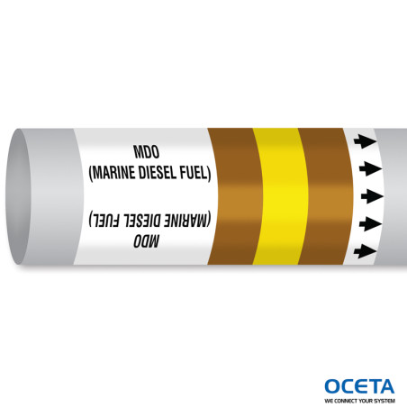 MPM-FUEL-225MMX30M-BR/YL/BR-ROLL Marqueur tuyauterie OMI ISO14726