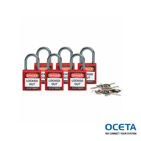 Compact safe padlock 25mm Sha KD Red/6 Cadenas de sécurité — compacts