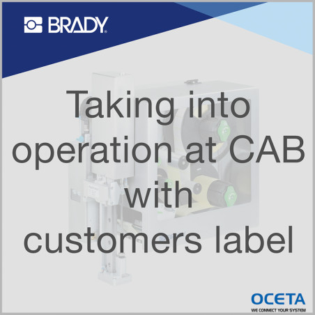 Into oper. at cab Taking into operation at cab with customers label