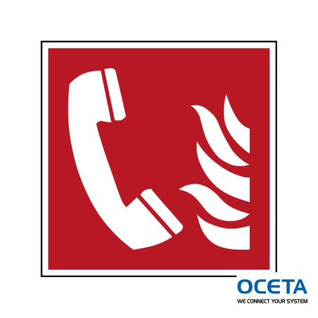 PIC F006-100x100-PE-CRD/1  Téléphone à utiliser en cas d'incendie