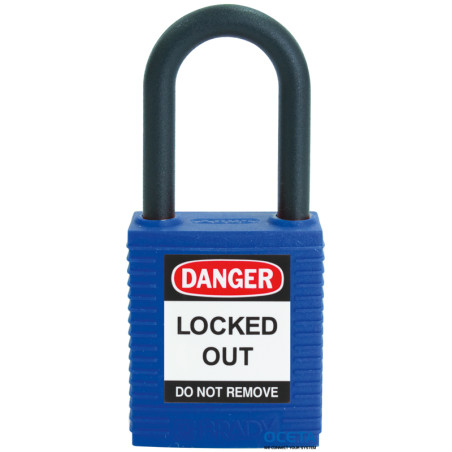 SFTY PADLOCK NYLON 38MM SHA BLUE Cadenas de sécurité avec anse