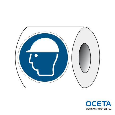 PIC M014-Dia 025-PE-ROLL/1  Casque de protection obligatoire