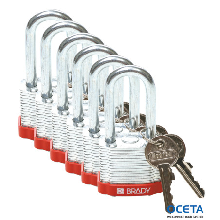 Steel Padlock 38mm Sha KD Red/6 Cadenas en acier laminé