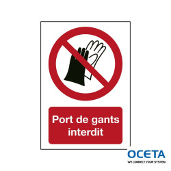 Signalisation ISO 7010 - Port de gants interdit