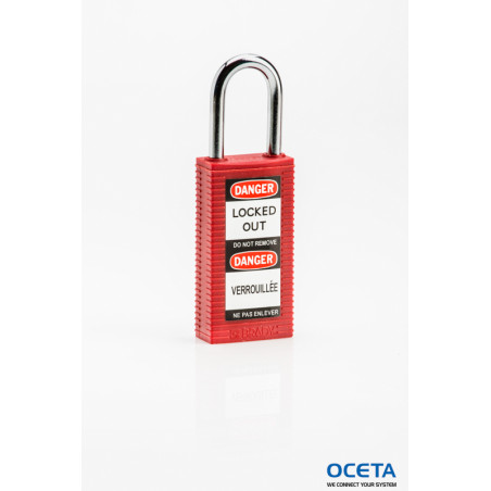 LONG BODY SFTY LOCK, 1.5" KD RED 6/PK Cadenas de sécurité