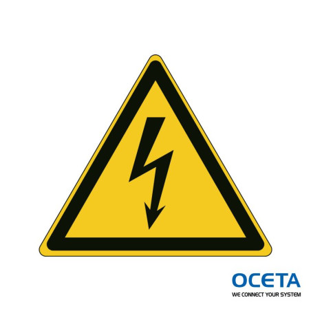 PIC W012-Tri 200-PE-CRD/1 Signalisation ISO - Danger: Electricité