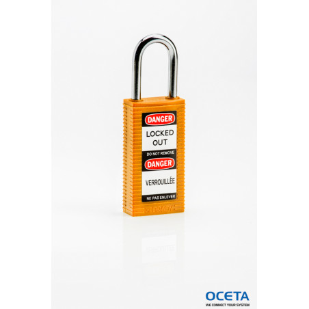 LONG BODY SFTY LOCK, 1.5" KD ORANGE 6/PK Cadenas de sécurité