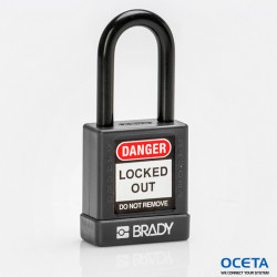 SFTY SECU PADLOCK 38MM ST SHA KD BLK/6 Cadenas avec revêtement nylon