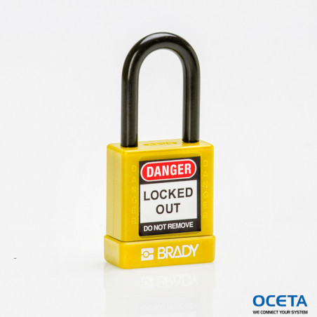 SFTY SECU PADLOCK 38MM ST SHA KD YEL/6 Cadenas avec revêtement nylon