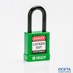 SFTY SECU PADLOCK 38MM ST SHA KD GRN/6 Cadenas avec revêtement nylon