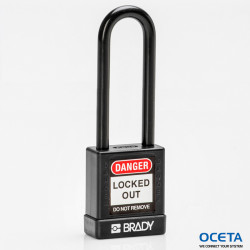 SFTY SECU PADLOCK 75MM ST SHA KD BLK/6 Cadenas avec revêtement nylon