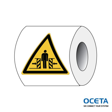 PIC W019-Tri 025-PE-ROLL/1 Signalisation ISO - Danger: Ecrasement