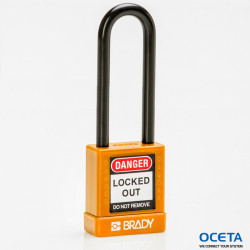 SFTY SECU PADLOCK 75MM ST SHA KD ORG/6 Cadenas avec revêtement nylon