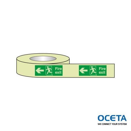 E001 Fire Exit  PHOLUM B  80MMx10M Ruban de signalisation