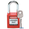 SFTY PADLOCK STEEL 38MM SHA RED 6/PAC Cadenas de sécurité — standard