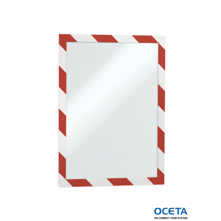 WALL DISPLAY MAGNETIC OPEN A4 RED/WHT /2 Cadre aimanté A4 rouge/blanc