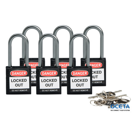 BRADY COMPACT LOCKOUT PADLOCK BLACK Cadenas de sécurité compacts