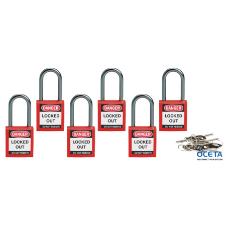 BRADY COMPACT LOCKOUT PADLOCK RED Cadenas de sécurité — compacts