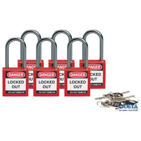 BRADY COMPACT LOCKOUT PADLOCK RED Cadenas de sécurité — compacts