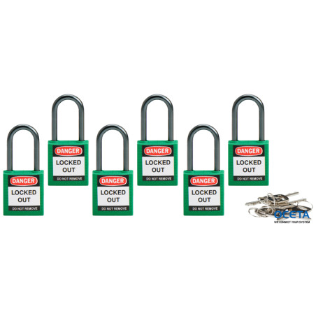 BRADY COMPACT LOCKOUT PADLOCK GREEN Cadenas de sécurité compacts