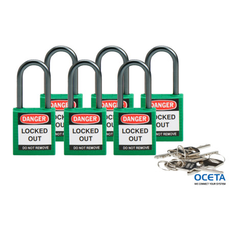 BRADY COMPACT LOCKOUT PADLOCK GREEN Cadenas de sécurité compacts