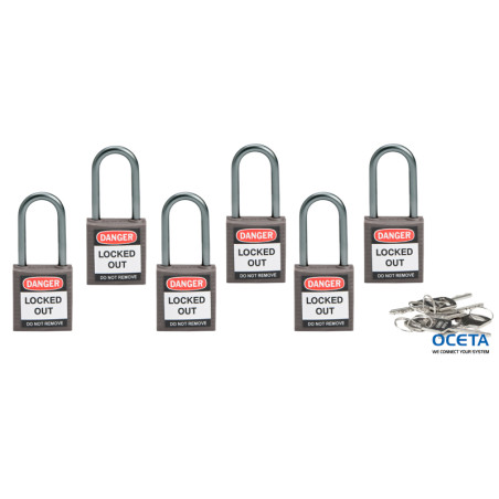 BRADY COMPACT LOCKOUT PADLOCK GREY Cadenas de sécurité compacts