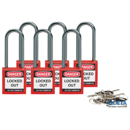 Compact safe padlock 50mm Sha KD Red/6 Cadenas de sécurité — compacts