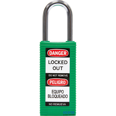 LONG BODY SFTY LOCK, 1.5" KD GREEN 6/PK Cadenas de sécurité