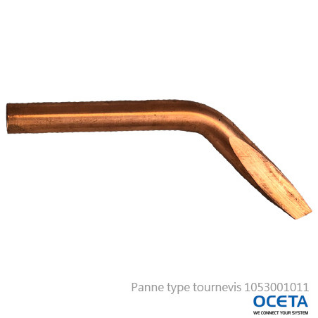 202-31C - Panne cuivre brut courbe type tournevis