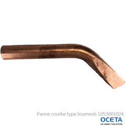 405-30C- Panne cuivre brut courbe type tournevis