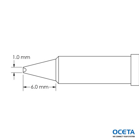 Pointe, ciseau, power, 1,0x6,0mm, 60 DEG, GT4