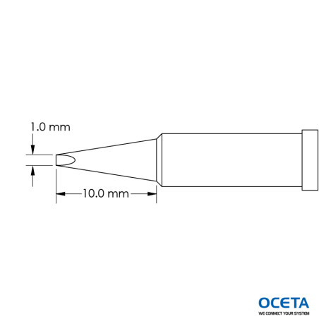 Pointe, ciseau, 1,0x10,0mm, 40 DEG, GT4